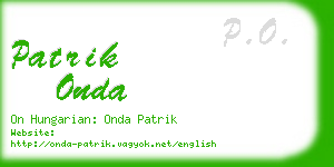 patrik onda business card